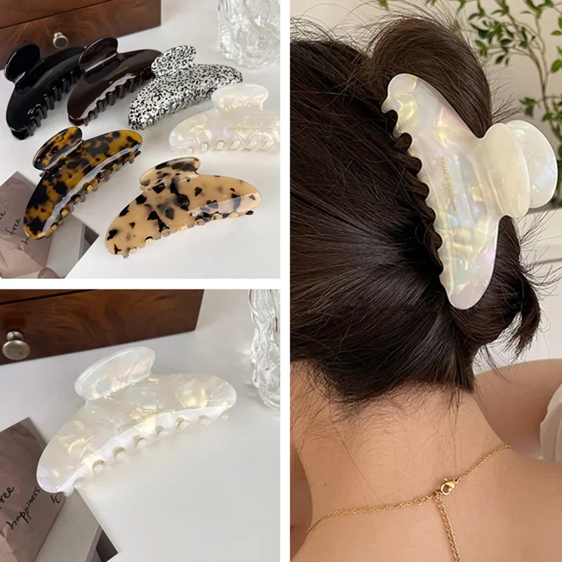 Leopard Print Hair Claw Women Female  Hair Clip Camp Hairpin Hair Style Accessories Crab Clamp Barrette Headwear