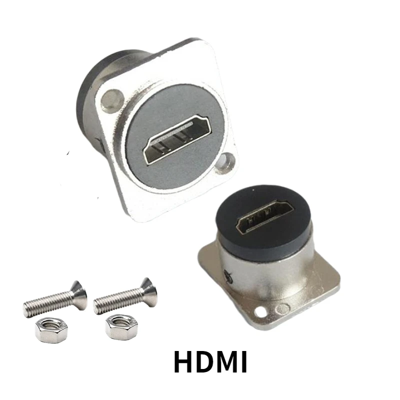 HDMI betina Ke betina sambungan bokong lurus dengan sekrup modul konektor adaptor panel tetap