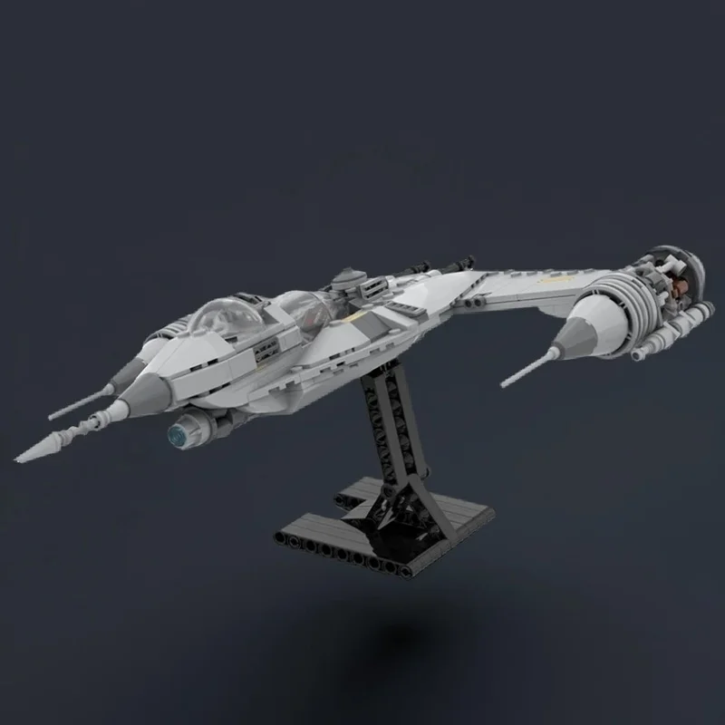 Set de Juego de Construcción MOC de 360 Piezas, Batalla Espacial Pixelada, Din Djarin N-1 Starfighter Wizard, Modelo de Droide Gratuito, Tecnología DIY, Regalo para el Hogar