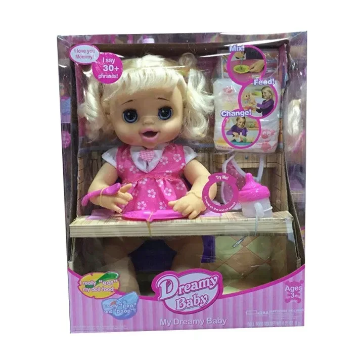 [New] 40cm Simulation fashion can speak , eat food , drink water milk , pee and poop baby doll model Figures Reborn Baby