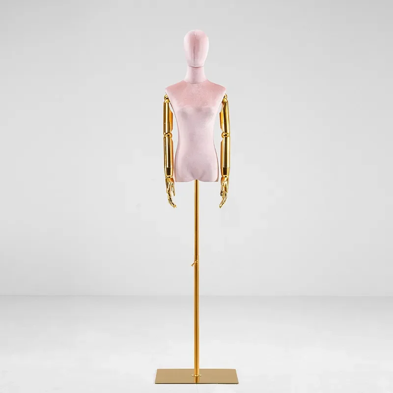 Female Velvet Clothing Model Mannequin Display Stand for Shop Window Dress Form Prop