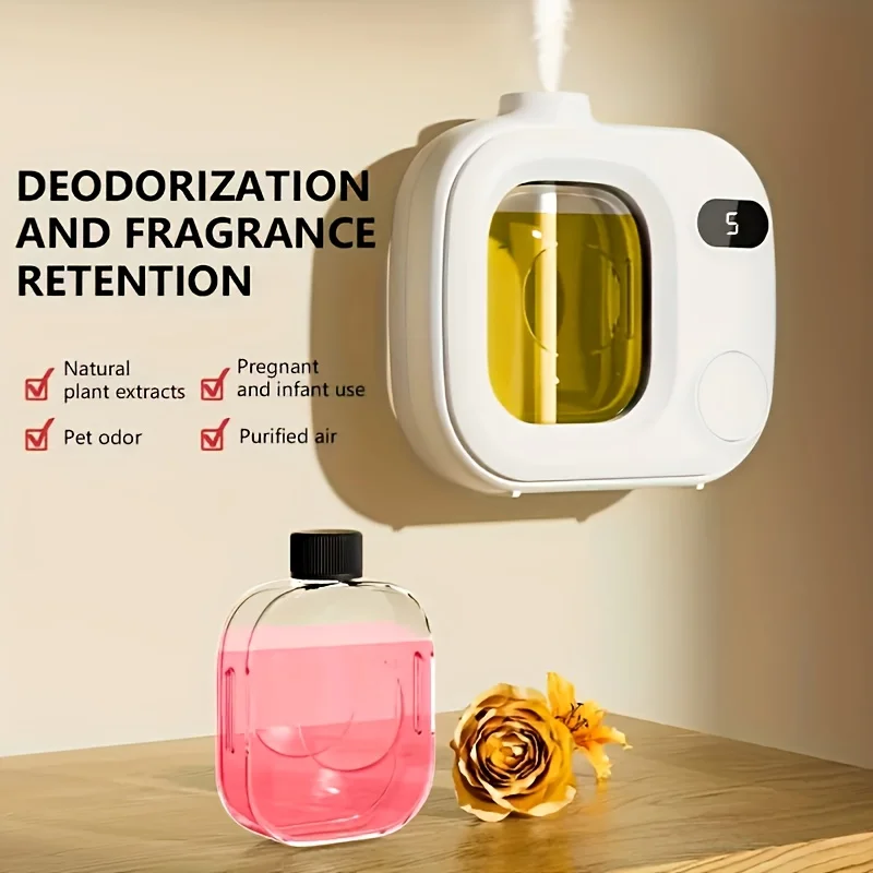 One-Touch Switch, 5-Speed Adjustable Smart Aroma Diffuser - Suitable for Essential Oils/Perfumes, Rechargeable Battery, USB