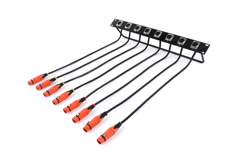 Guerguo 8 Port/Way/Hole Scharnier Patch Panel-1u 19 "Rack Mount D-Typ Stecker, 3-polige XLR Buchse zu XLR Buchse Stecker – Detail 8
