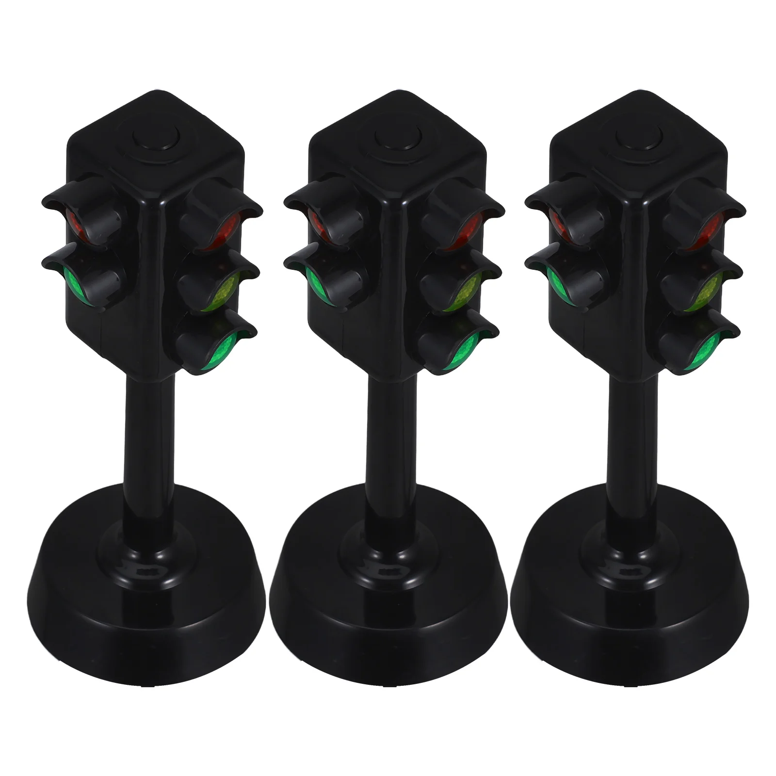 3 Pcs Traffic Light Mini Signs Toy Lamp Early Education Toys Kids Children Model Signal Set Puzzle Playthings