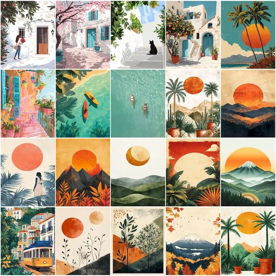 

GATYZTORY Painting By Numbers For Beginner Easy Digital Oil Painting scenery drawn Picture Drawing Gift Art Supplies Home Decor