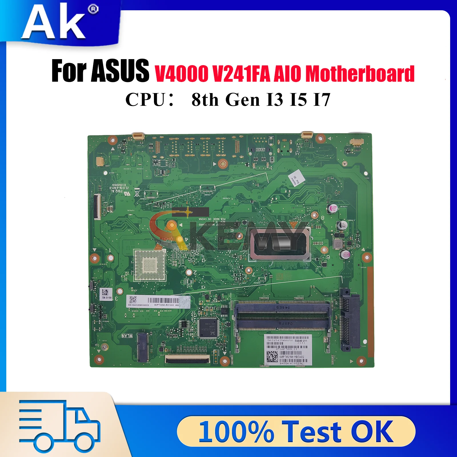 

Материнская плата V241FA для ASUS Vivo AiO V4000 V241F V241FF V241FA, материнская плата с процессором I3 I5 I7, 100% тестирование, ОК, быстрая доставка stk