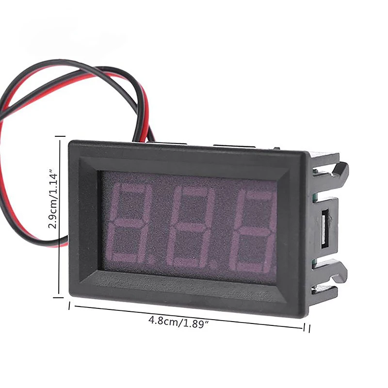 1Pc Digital Voltmeter 2-wire DC 5V To 120V Voltage Digital Display Components Electric Vehicle Meter Anti Reverse Connection.