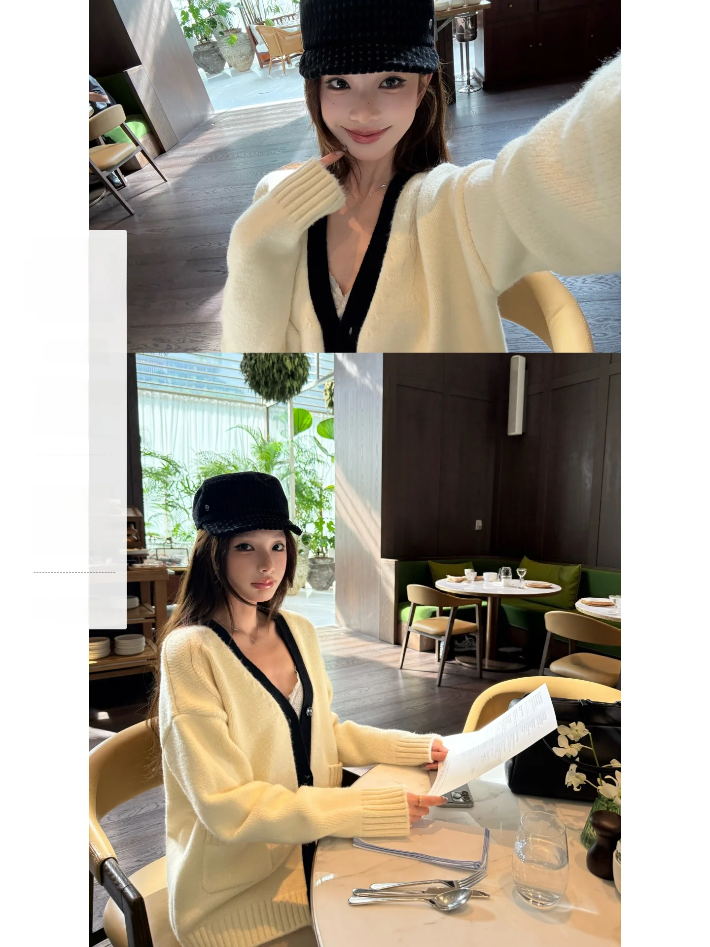 

Yangzifan Color Blo V-Ne Knitwear Women's Loose Fit Long Sve Cardigan Coat with Big kets Casual Sle Spring Faion