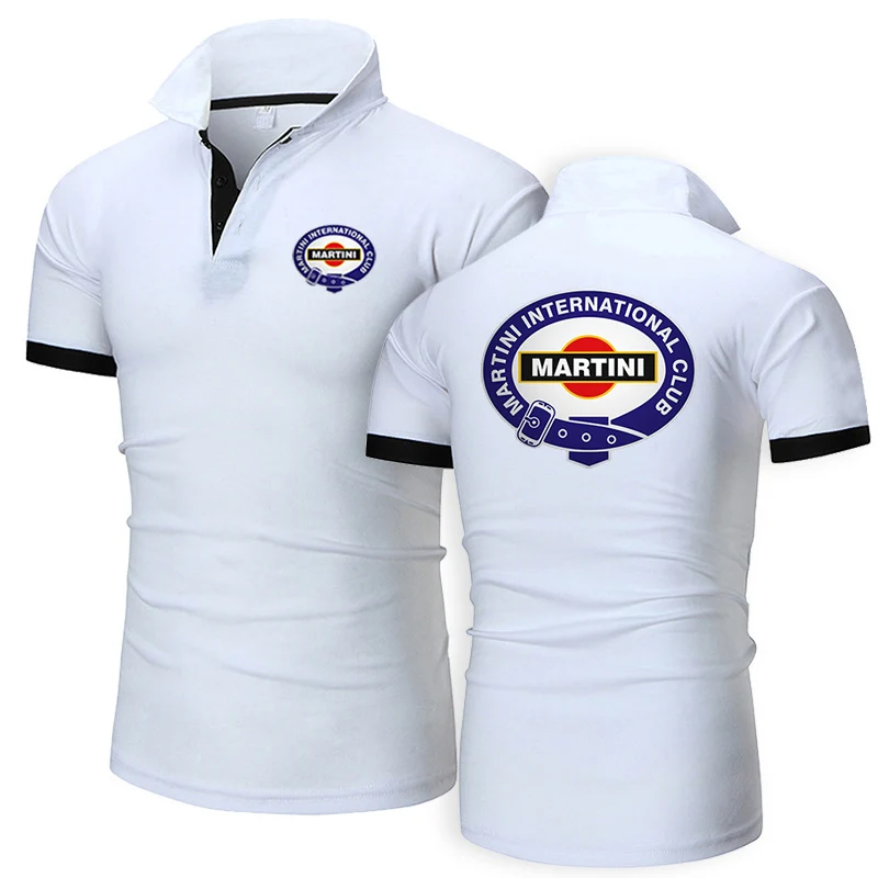 Martini Racing Printing Fashion 2024 New Man\'s Summer Solid Color Short Sleeve High Quality Classic Slim Fit Polo Shirt Tops