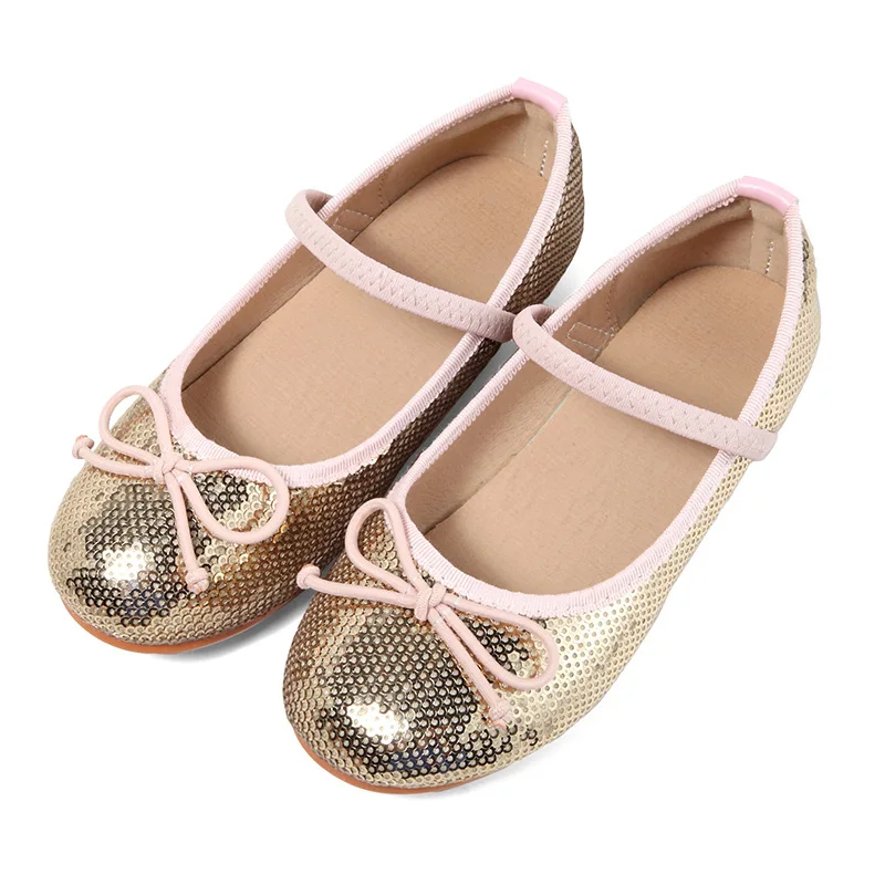 

Autumn Kids Shoes for Girls Sequins Flats Fashion Brand Princess Mary Jane Dress Dance Leather Shoes Toddler Children Bow Shoes