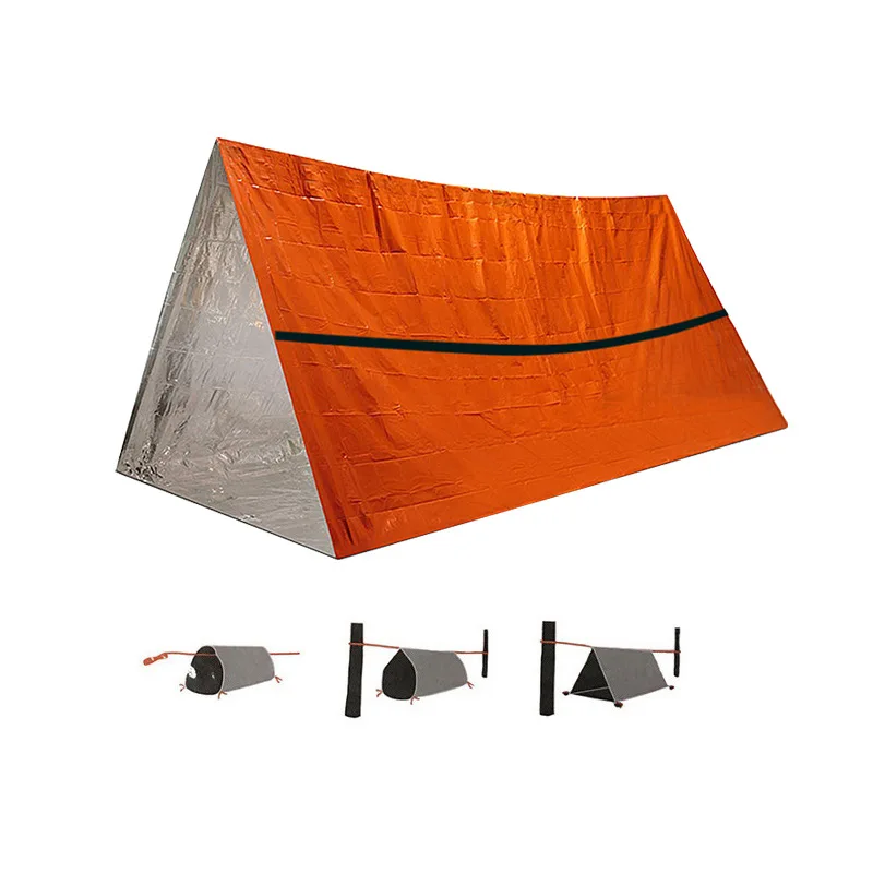 

Camping Emergency Warm Triangle Aluminum Film Tent Outdoor Camping Portable Cold and Moisture Proof PE Lifesaving Canopy