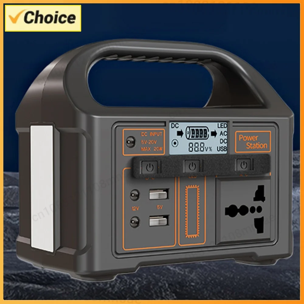 100W Portable Solar Power Station 110V/220V LED Display Outdoor Generator 24000mAh Battery Power Bank for Fishing Adventure