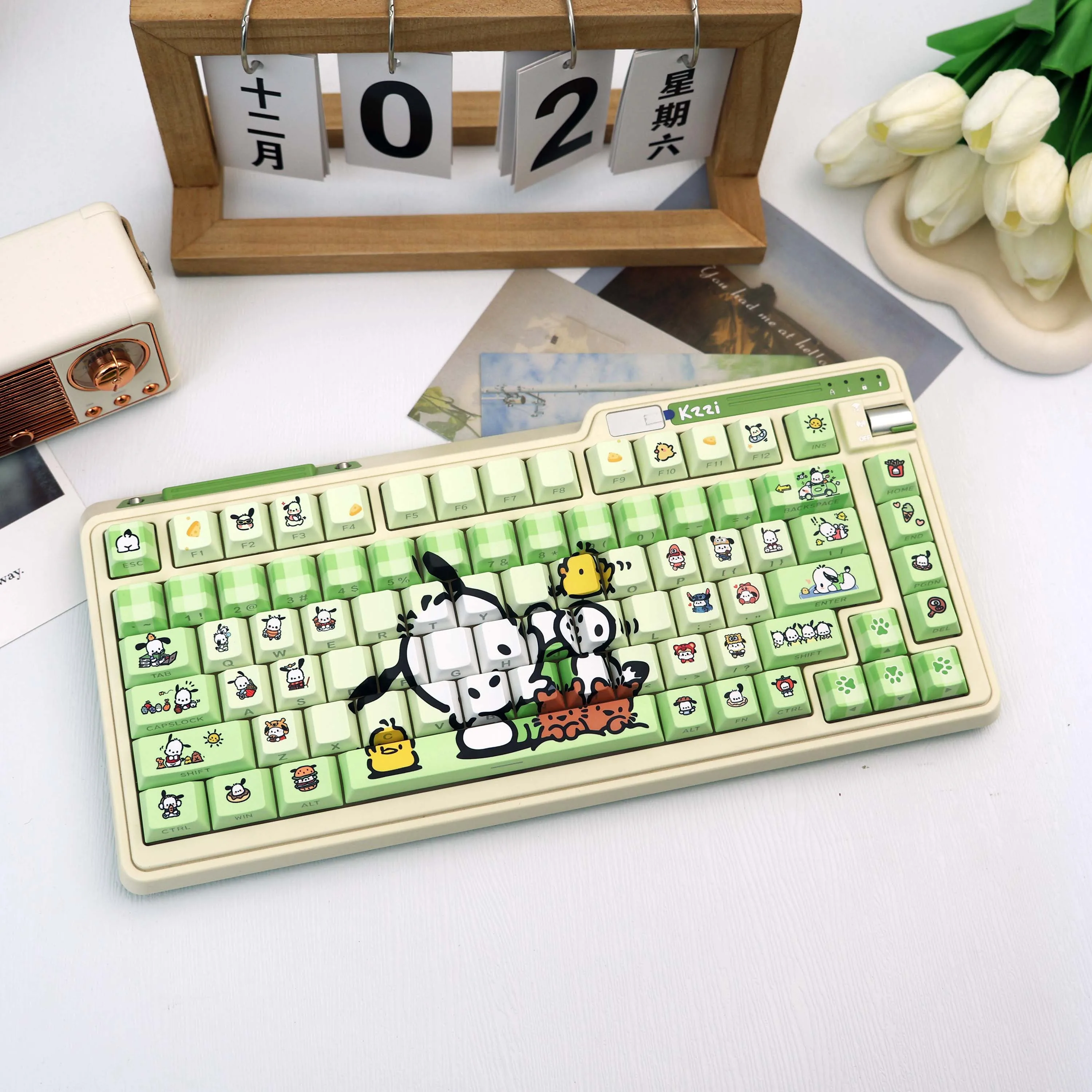 138 Keys Pochacco PBT Keycaps Cherry Side Print Translucent Dye-Sub MX Set for 61/64/68/87/96/104/108
