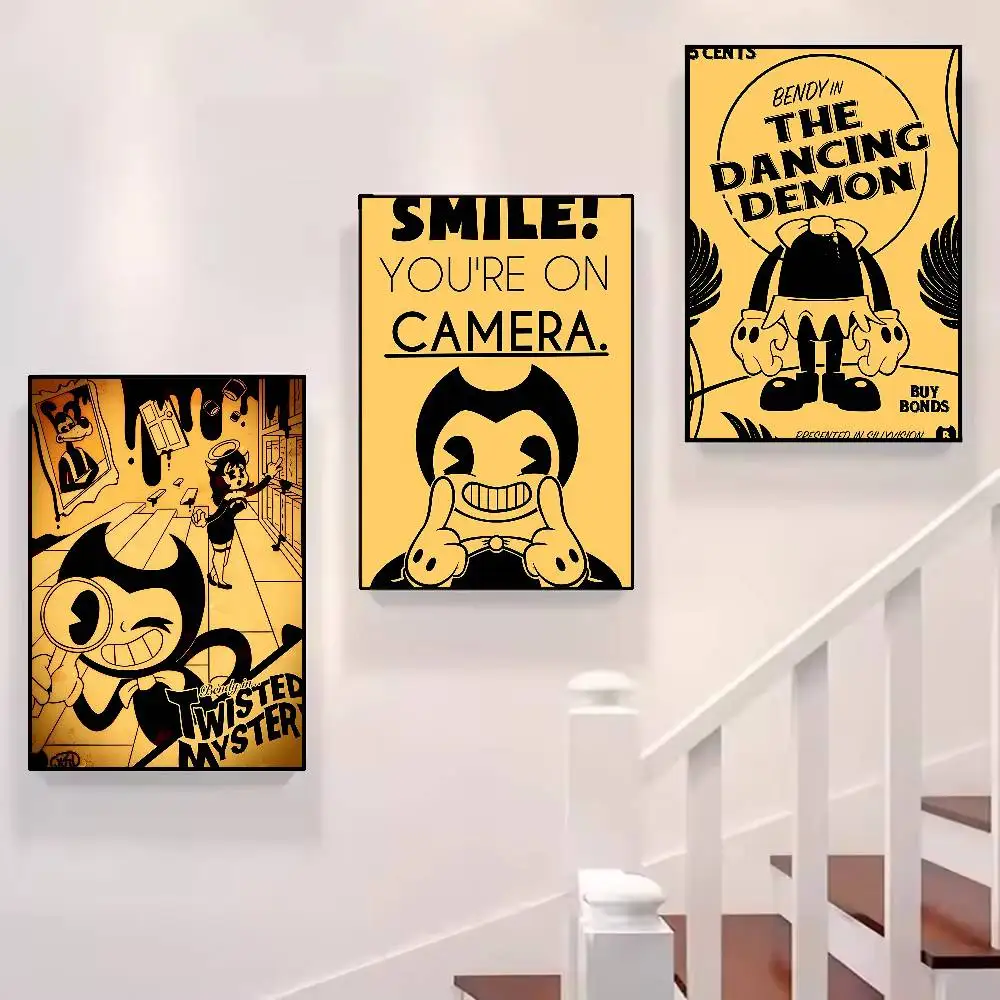 Game B-Bendy A-And The L-Ink M-Machine Wall Art Print Poster Japanese Art Exhibition Decorative Painting Modern Home Decor Gift