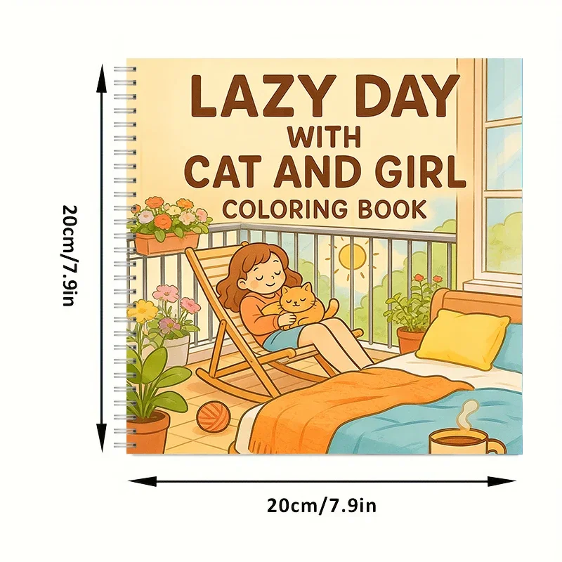 Coloring Book Lazy Day for Adult Colouring Book, Birthday Day Gift, Back to School Supplies, Adults Cute Drawing Book
