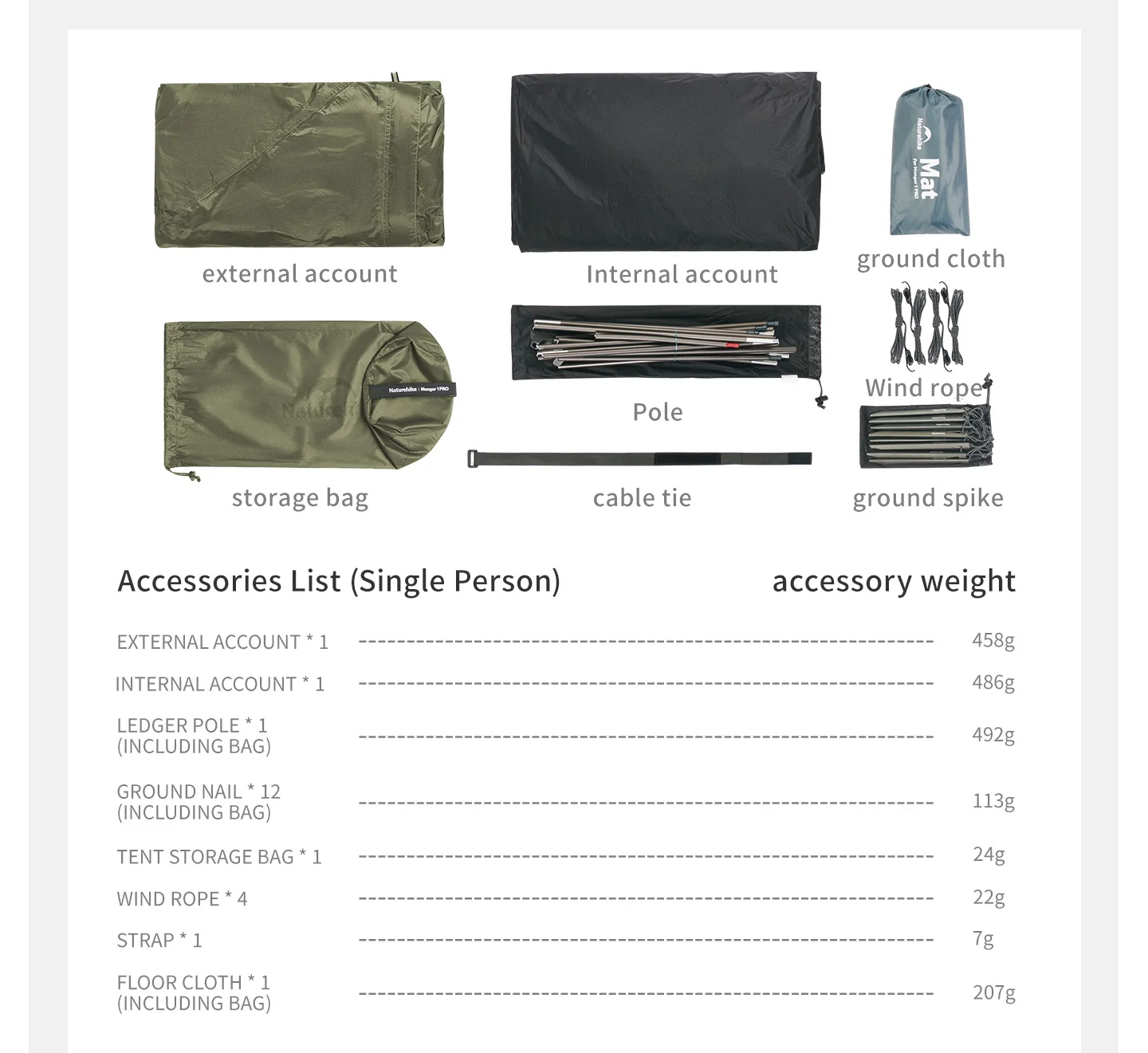 Naturehike Mongar Pro Ultraleichtes 1-2 Personen Zelt 20D Nylon Doppelschicht Wasserdichtes Wander- und Rucksackzelt für 3 Jahreszeiten – Detail 20