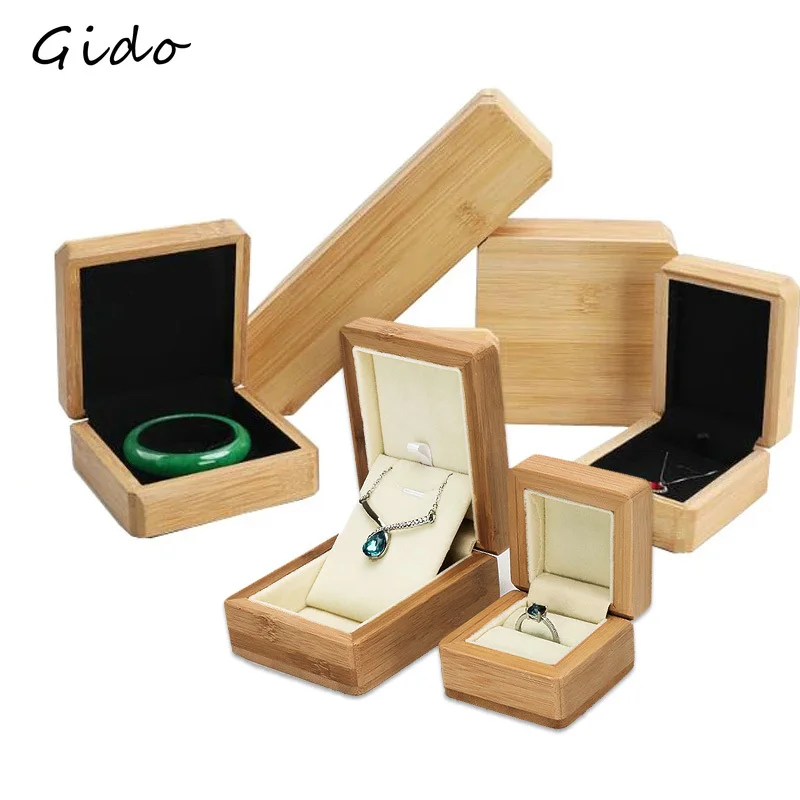 

Bamboo Wood Jewelry Packaging Gift Box Proposal Ring Box Buddhist Bead Collection Box Bamboo Wood Necklace Gift Box