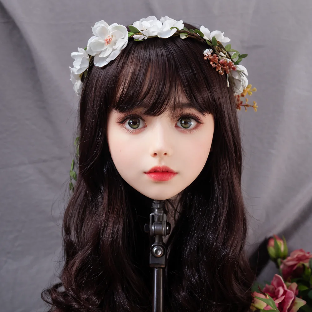 

TPE head M16 threaded interface, open-type wig pupil mouth makeup practice, hairstyle design，(wigs are random)