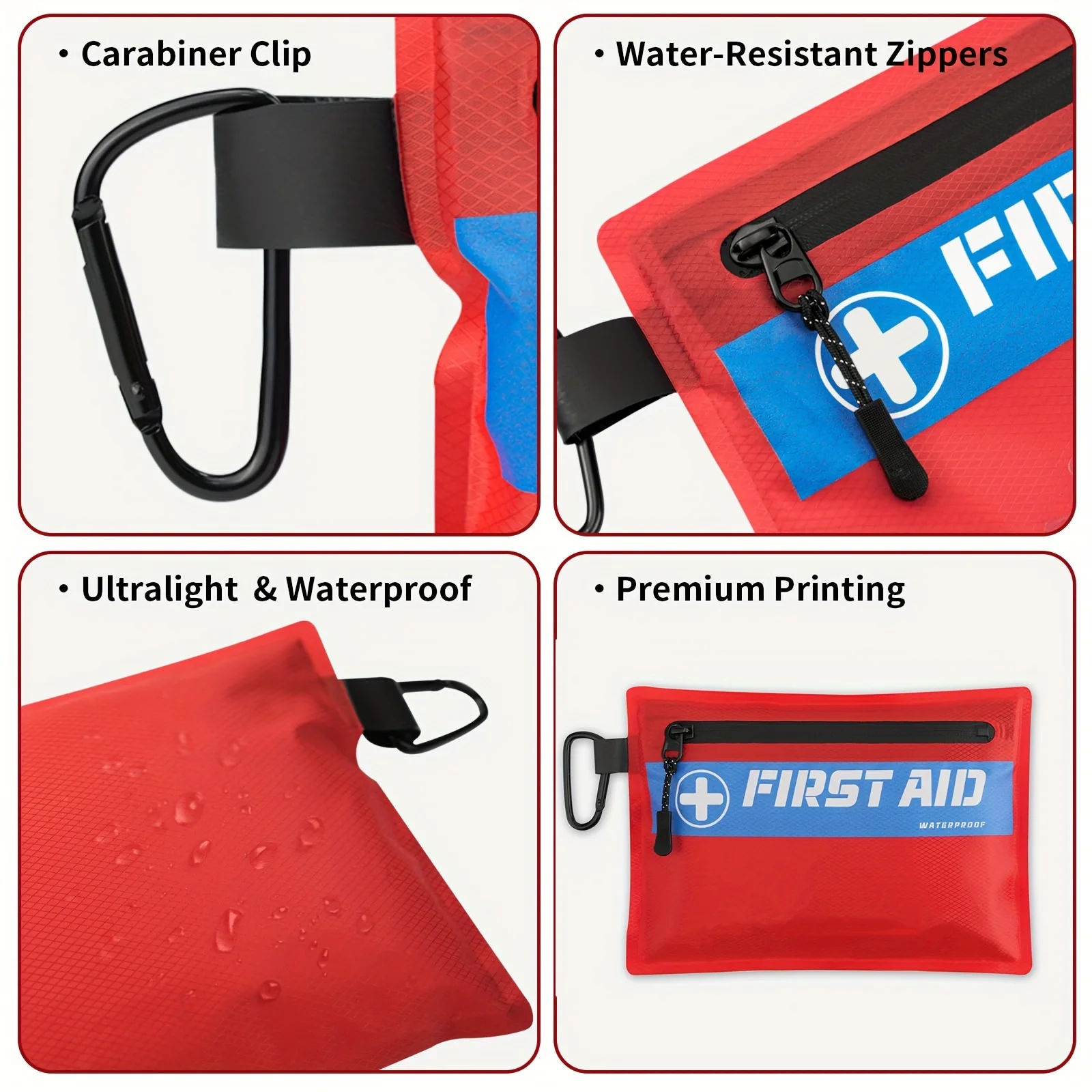 Small First Aid Kit Ultralight Waterproof Medical Kit for Hiking, Backpacking, Cycling, Travel, Vehicles