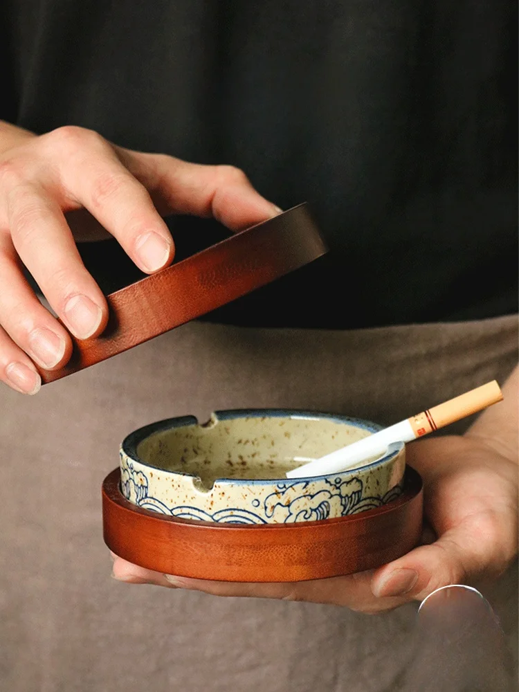 

Японский круглый сервировочный поднос с крышкой, защита от пыли, винтажный дизайн, креативный подарок, товары для праздников JOJOS L PD