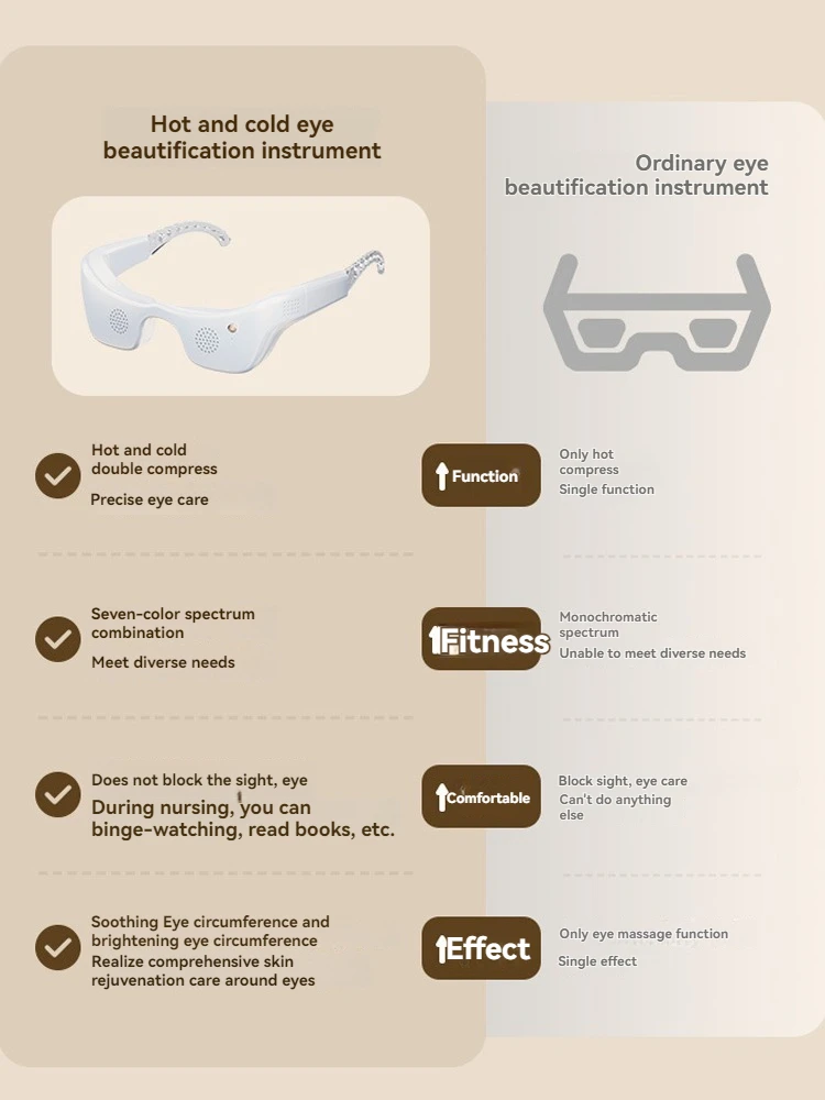 جهاز تجميل العين بسبعة ألوان بارد وساخن لتدليك العين للاسترخاء وتخفيف التوتر ويخفف التعب ويقلل الهالات السوداء وتنعيمها #6