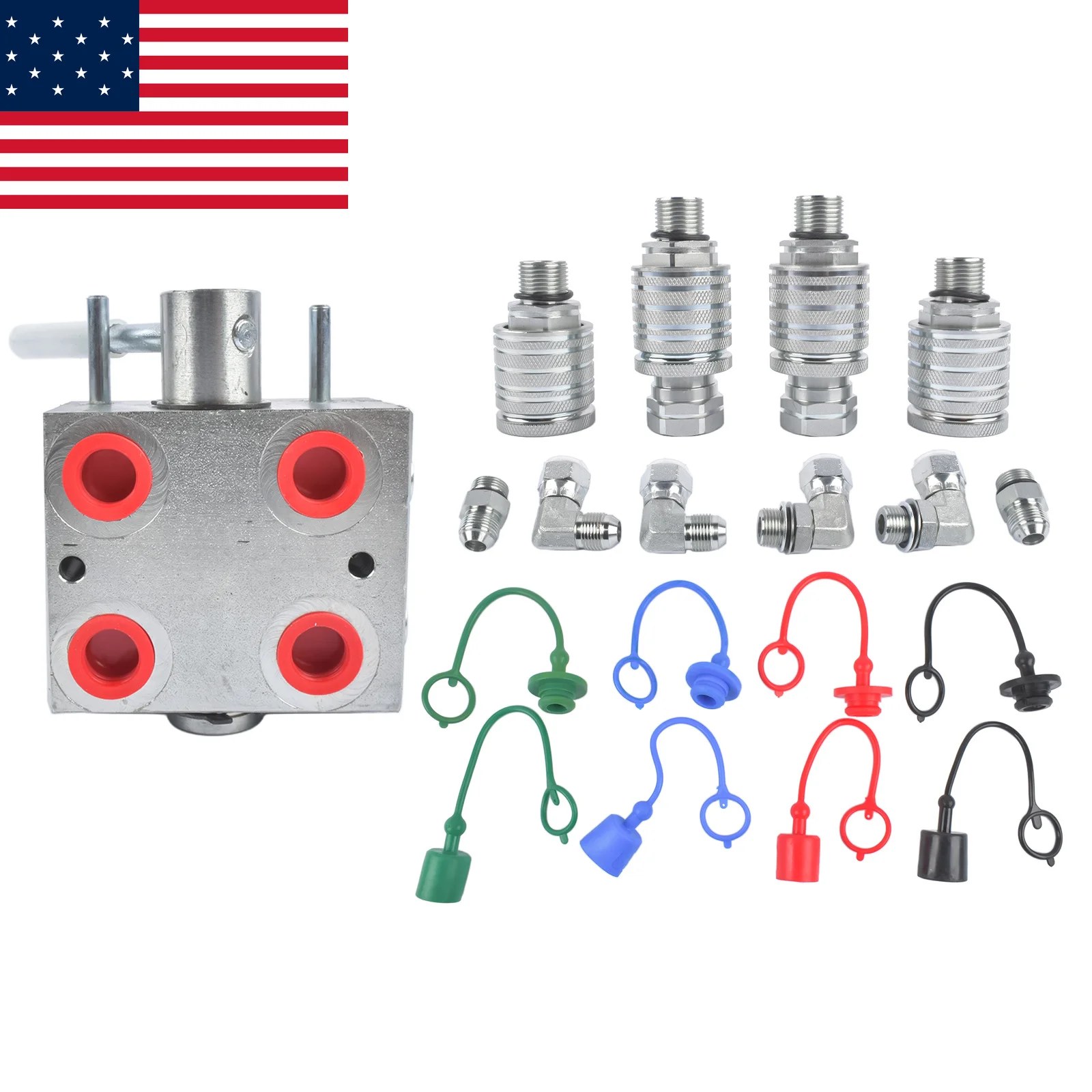 

AP03 Manual Hydraulic Selector Valve Multiplier 3000 PSI SCV Splitter/Diverter Valve With Couplers Adapters 3 Port 20 GPM