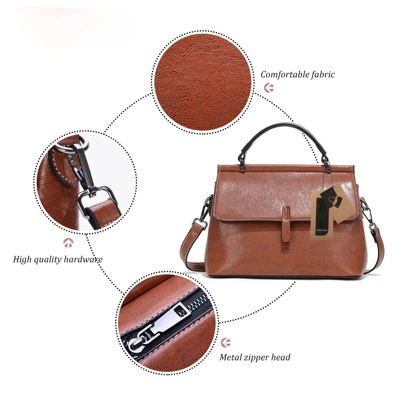 المرأة مصمم فاخر الكتف رسول حقيبة موضة جديدة عالية الجودة بولي PU حقائب جلدية ريترو حقيبة كروسبودي محفظة حقيبة عادية #4