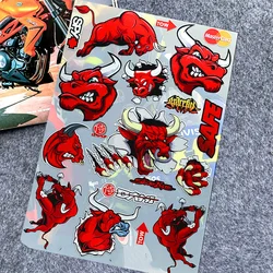 For Honda KTM Yamahai Aprilia CF MOTO Bull Helmet Sticker Electric Motorcycle Accessories BOX Car Windows Bike Scooter Red Decal