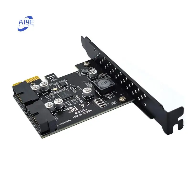 

A19E-USB3.2 Адаптер карты расширения Pci-E 2-портовая 19-контактная карта адаптера Renesas D720201 5 Гбит/с USB3 к адаптеру Pci Express