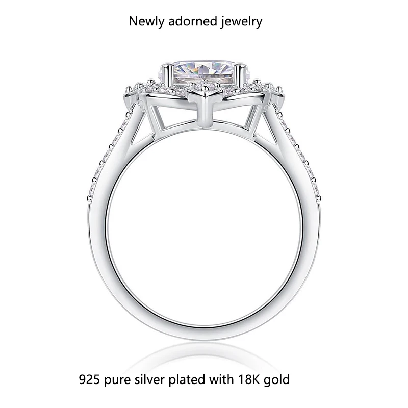 

Amazon European and American cross-border best-selling 8x10mm moissanite hip-hop ring, S925 silver moissanite wedding engagement