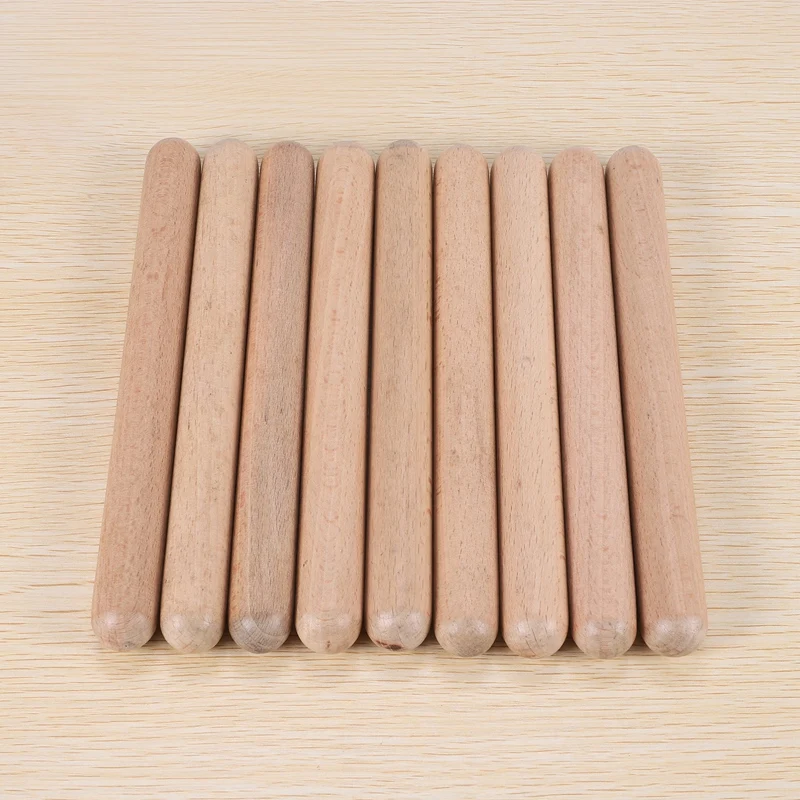 Música Rhythm Sticks para crianças, Claves de madeira clássica, percussão musical, 20 peças, 8"