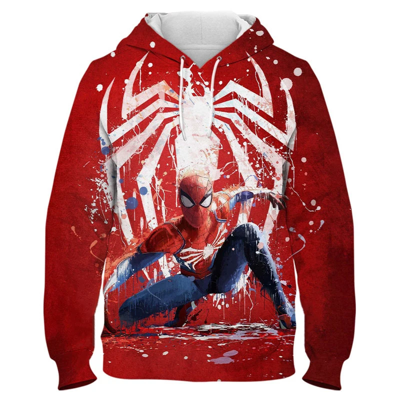 

Miniso Spider Man Hoodies 3D Print Streetwear Women Fashion Oversized Sweatshirts Hoodie Kids Pullovers Tracksuits Clothing