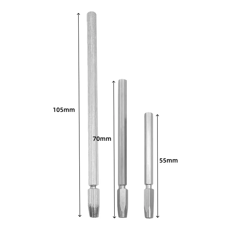 1pc Stainless Steel Dental Barbed Broach Handle for Root Canal Treatment 108mm/70mm/55mm Dental Endodontic Plucked Needle Handle