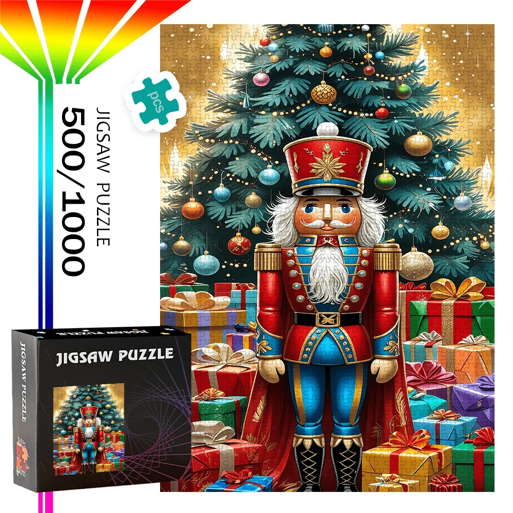 لعبة ألغاز كسارة البندق وشجرة عيد الميلاد، 500 قطعة/1000 قطعة، هدية لمتعة العائلة، ديكور المنزل، تحدي الدماغ، لغز ممتاز لـ