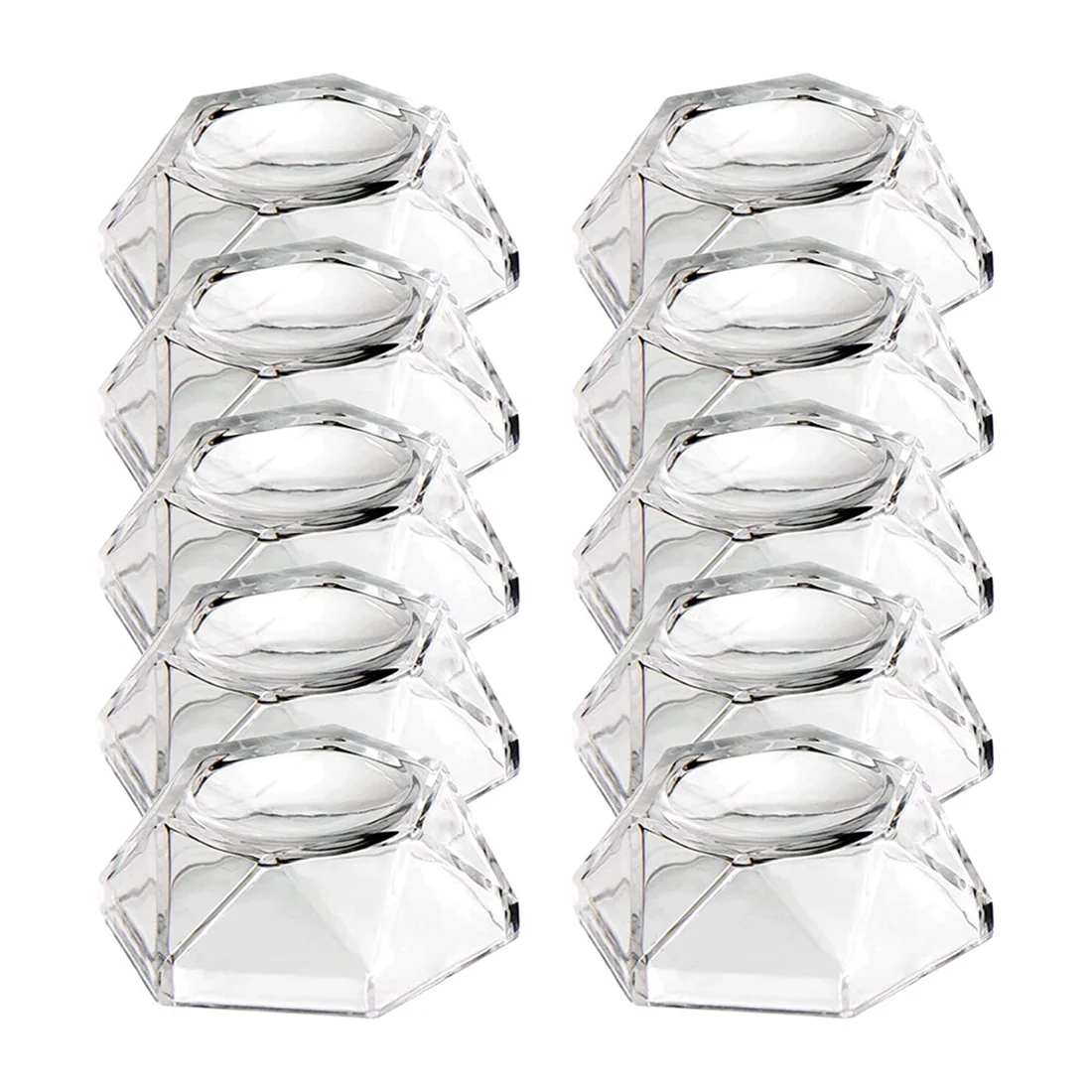 10Pcs Acrylic Sphere Display Stand Holder - Clear Crystal Ball Display Base - for Softball Tennis Ball (Small)