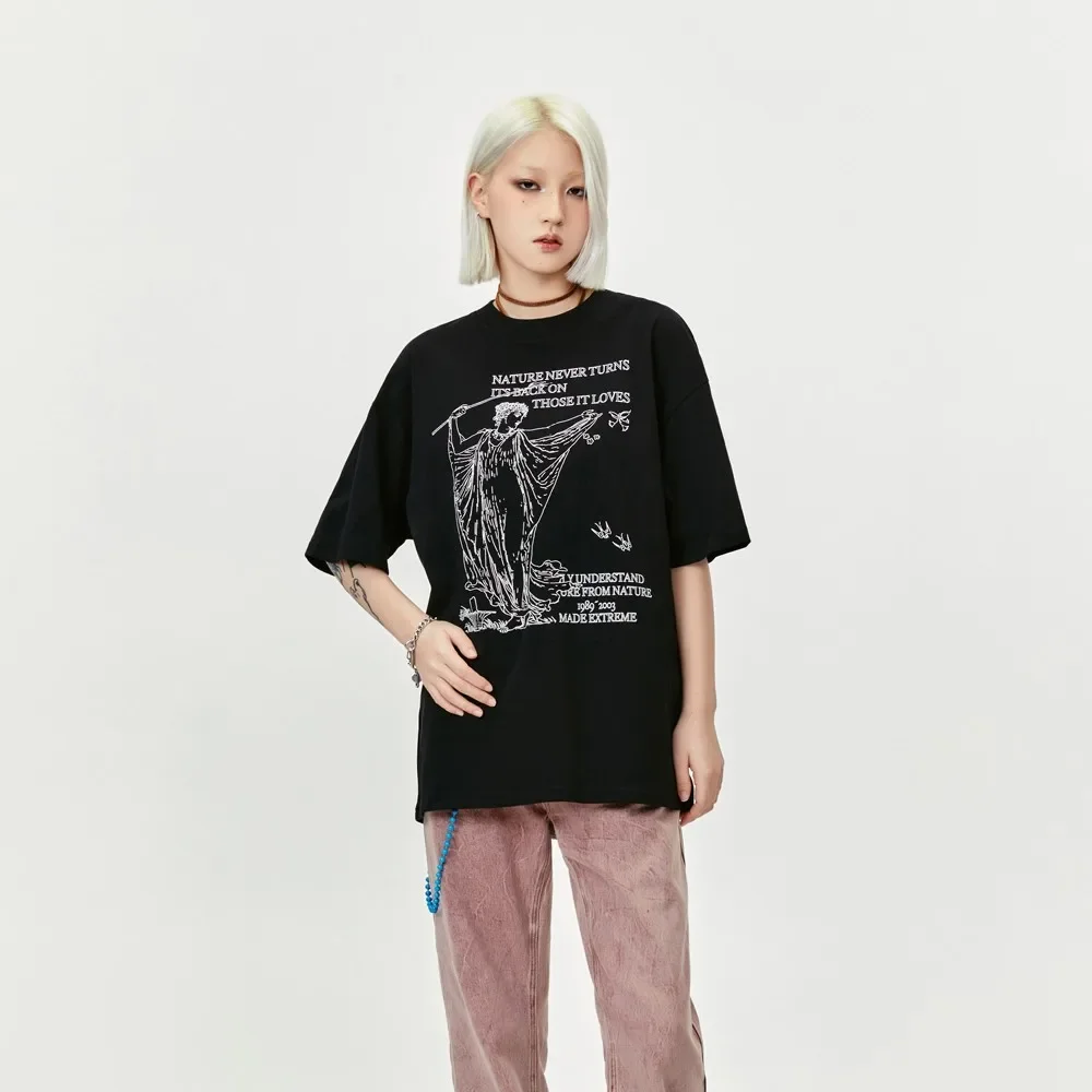 

The One God Graphic Oversize Black T-shirt for Women Men Unisex Streetwear Y2K T Shirts Grunge Goth Summer Tops Tees Clothing