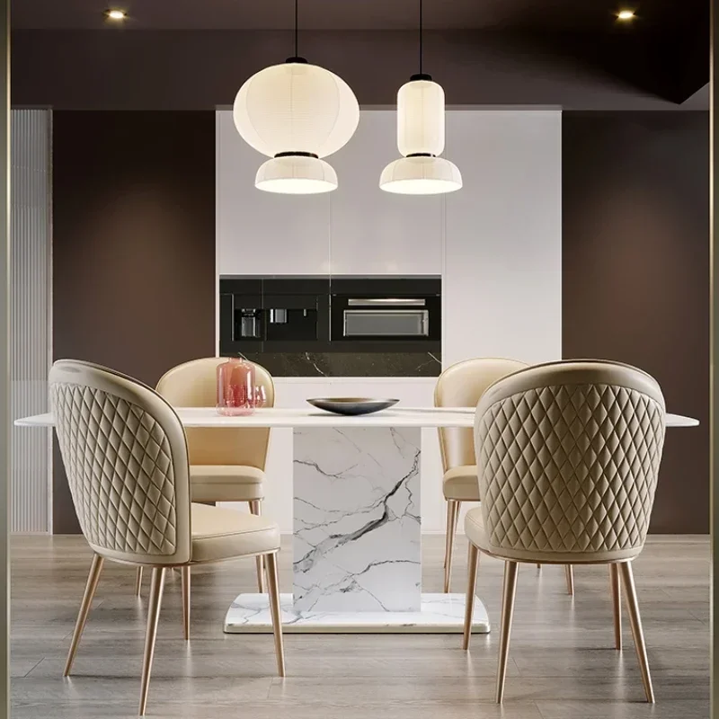

4 People 6 People Dining Table Rectangular Matte Table and Chair Combination