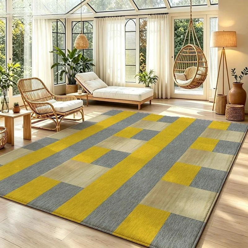 Modern Geometric Checkered Rug Large Soft Non Slip Washable Floor Carpet Abstract Houndstooth Chevron Home Decor for Living Room