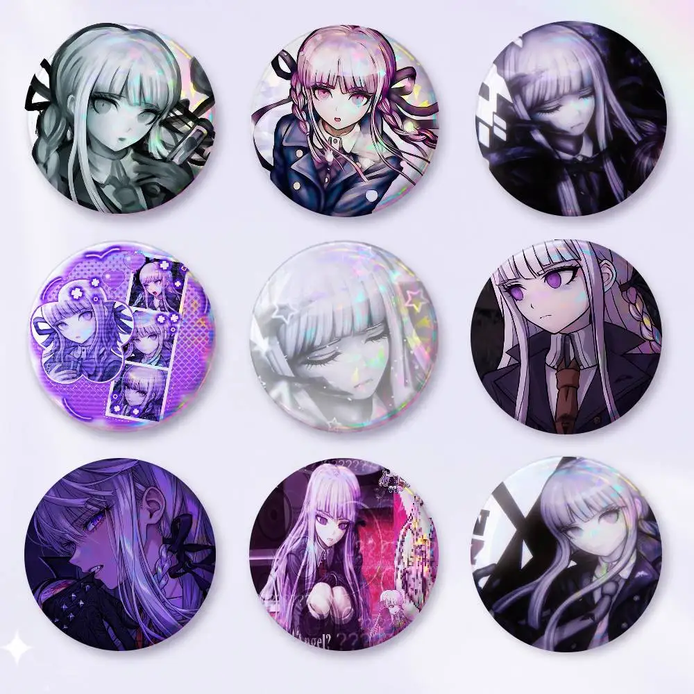 A-K-Kyoko-O S-K-Kirigiri Badge On Backpack Accessories Manga Icons Pins Round Cartoon Brooches For Clothes Bag Decor Gifts
