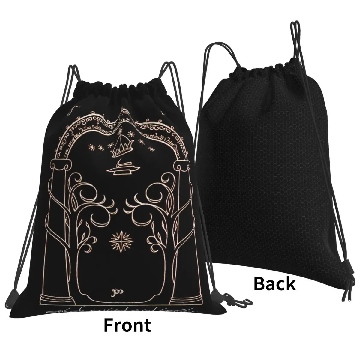 Speak Friend And Enter Backpacks Portable Drawstring Bags Sundries Bag Book Bags for Man Woman School