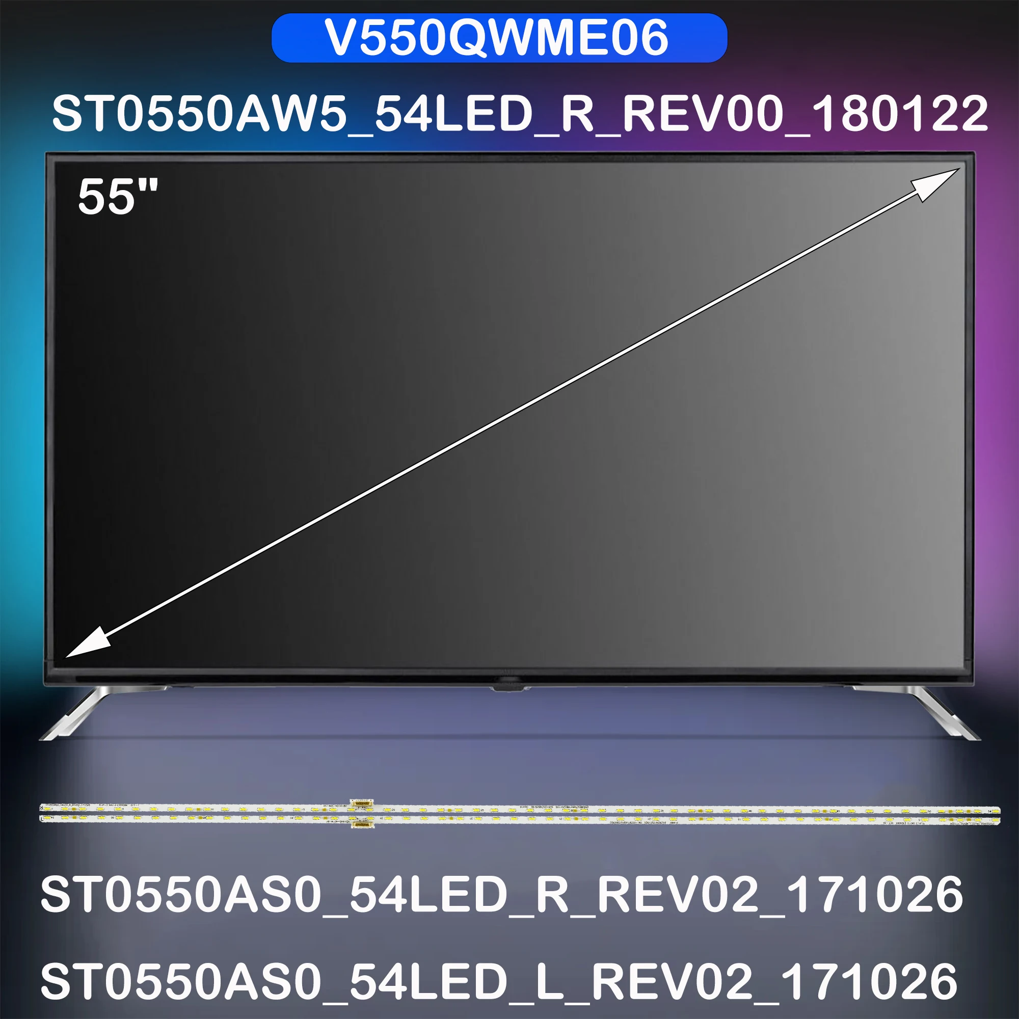 

LED Backlight strip For KD-55XG8505 KD-55U8G KD-55X8500G KD-55XG8596 KD-55X8566F KD-55XG8599 KDL-55X8655F V550QWME06