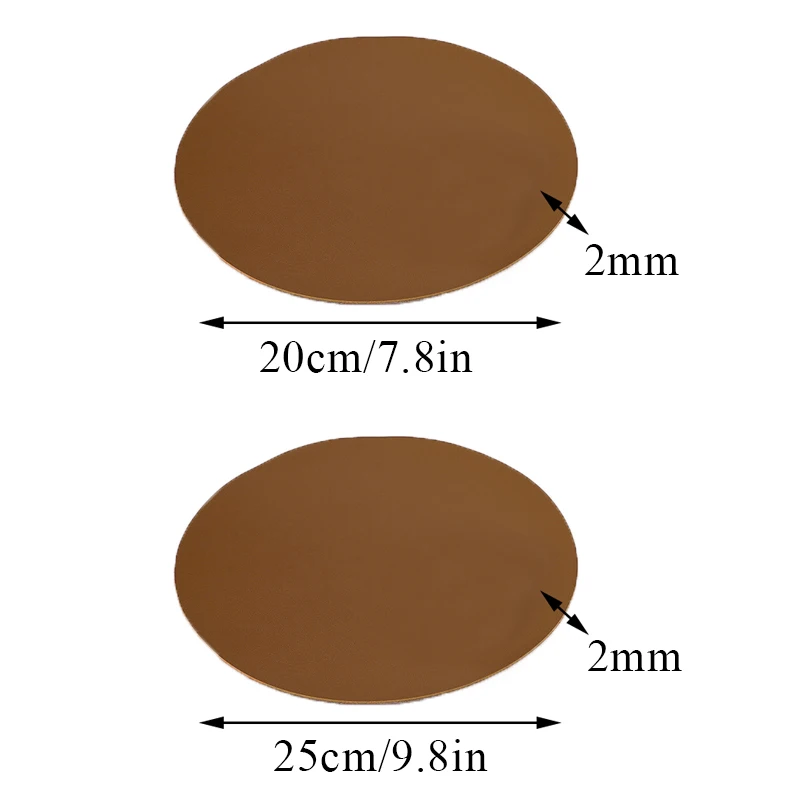 Solid Color Round Mouse Pad Single Sided Waterproof PU Leather Mouse Pad Non-slip Pad For Computer Mouse Office Accessories