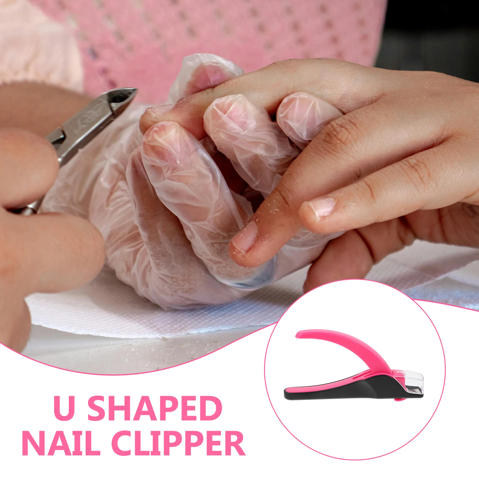 

Metal Nail Clipper U Shaped Stainless Steel Fingernail Toenail Clipper Portable Ergonomic Nail Clippers for Manicure Pedicure