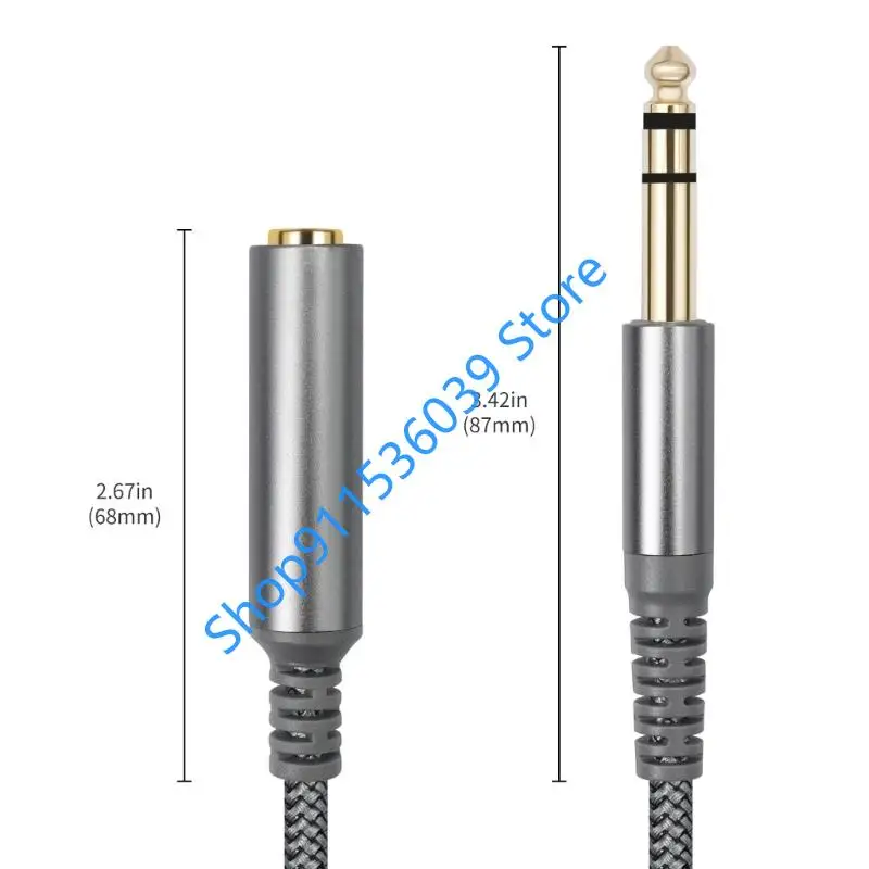 Cabo de extensão de áudio 200-600cm, 6.35mm, 1/4 polegadas, trs macho para fêmea, adaptador, cabo estéreo para fone de ouvido, microfone, amplificador, mixer