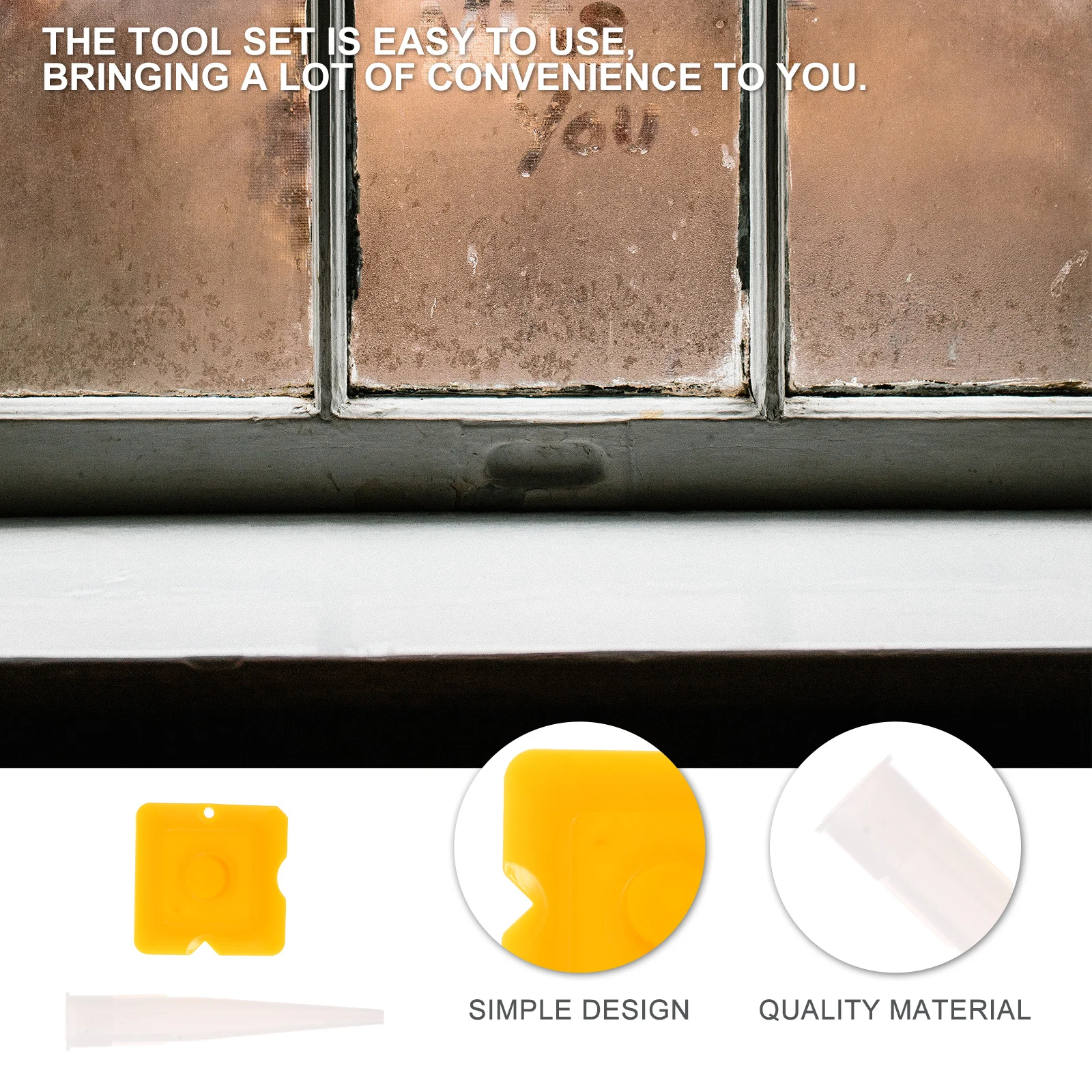 

36Pcs Caulk Finishing Tool Kit Easy Use Reseal Edges Sinks Baths Showers Long Lasting Material Caulking Nozzle