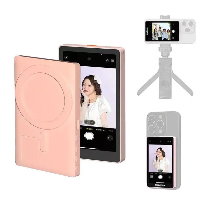 Portable Wireless Phone Screen Mirroring Device For Live Streaming Selfies Rear Camera Magnet Attachment Magnetic Selfie Screen