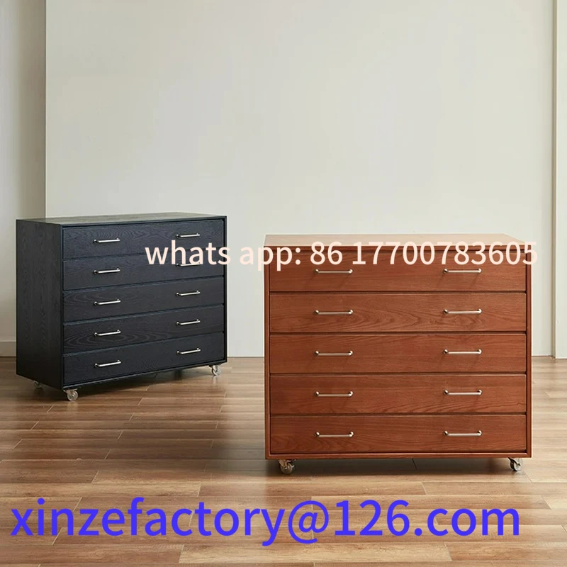 

Customizable HXL medieval chest of drawers retro dining side cabinet sofa solid wood mobile storage bedside cabinet