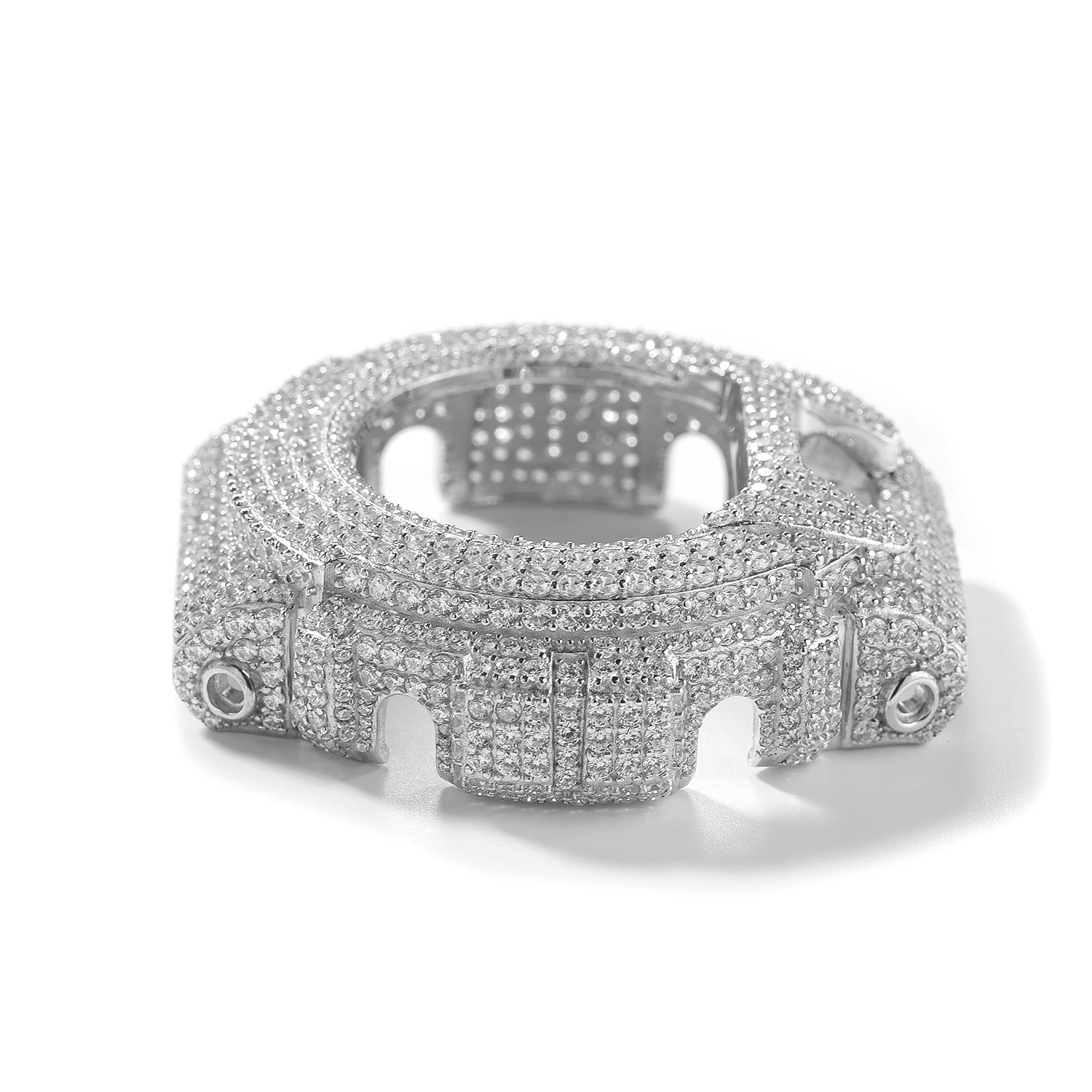 THE BLING KING Full Iced Out Moissanit Watch Case For DW6900 Cubic Zirconia Replacement Cover Hip Hop Luxury Mod Accessory