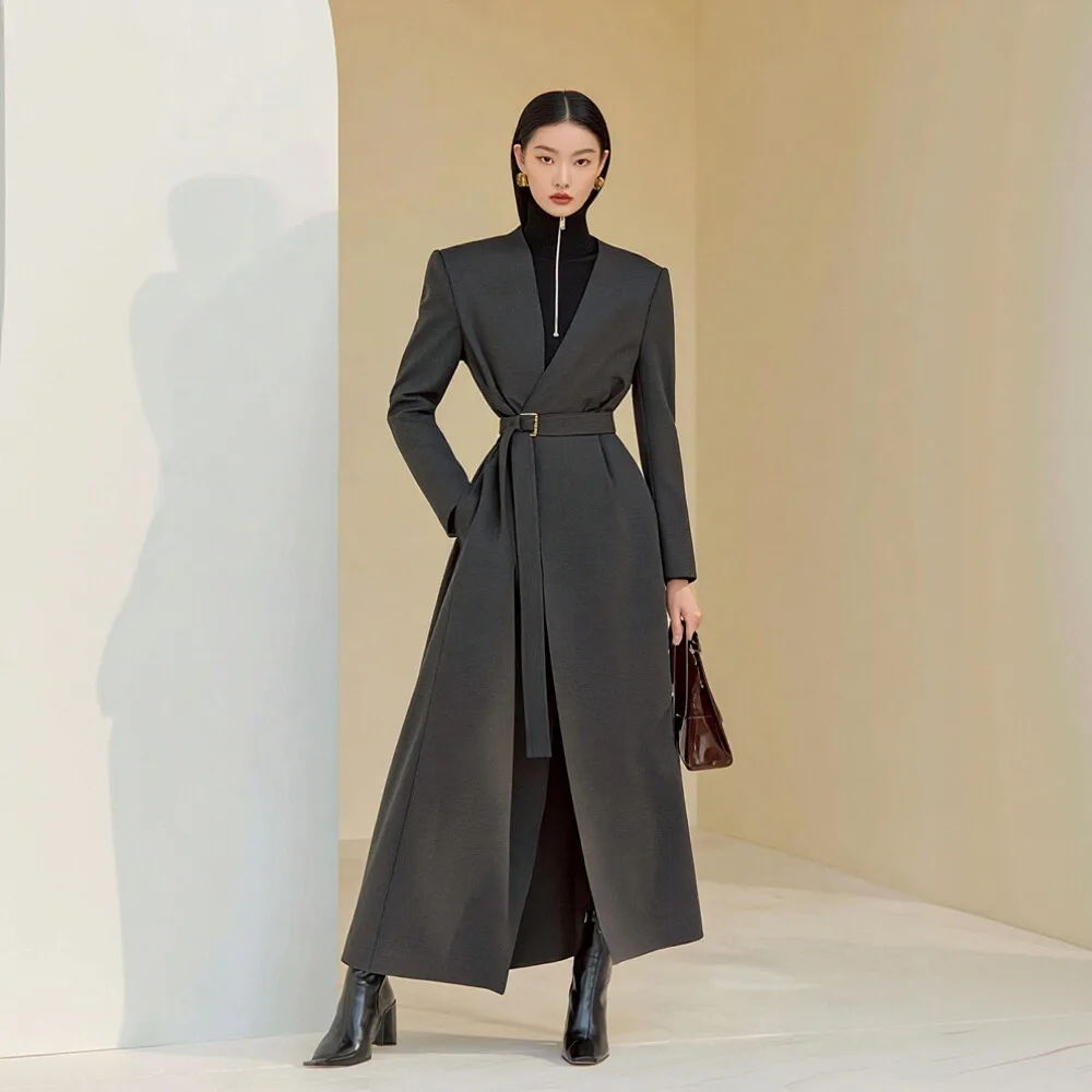 

Women's Autumn Winter Casual Style Coat Fashionable Outerwear Comfortable Fit No Decoration Upper Apparel for Ladies