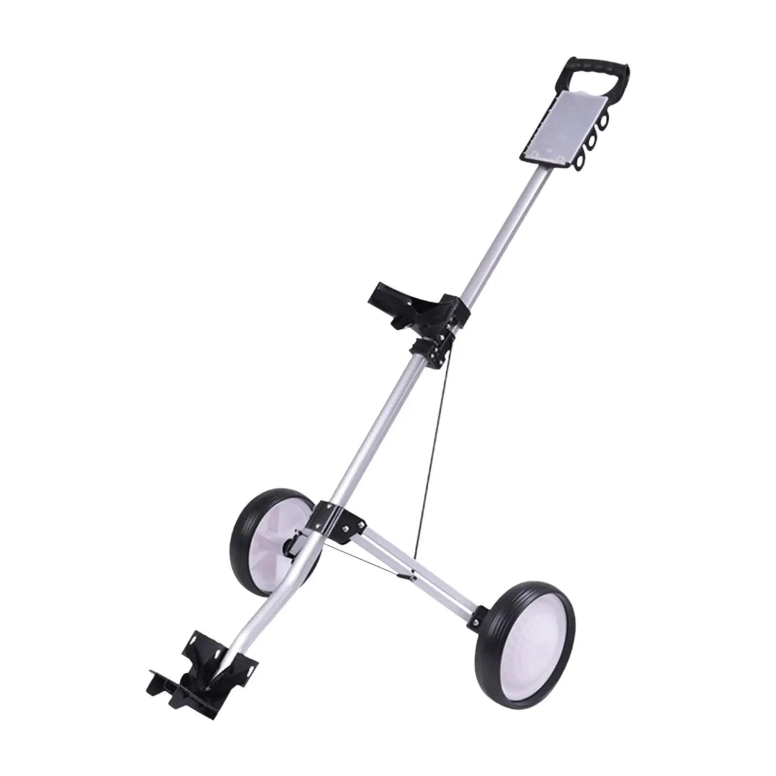 2 Wheel Golf Push Pull Cart Aluminum Alloy with Scoreboard Golf Trolley Cart